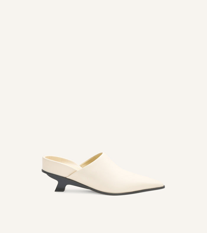 T Heel 50 Calf Leather Mules